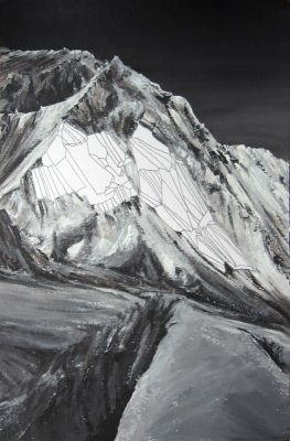 Bergwelt V 32x50  Acryl und Grafit auf Papier
