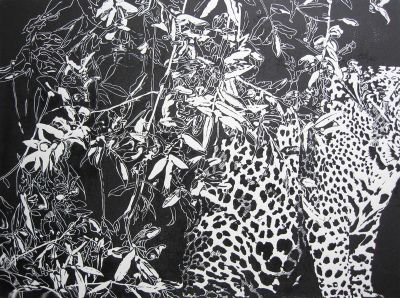 Dschungel 80x60 Linolschnitt
